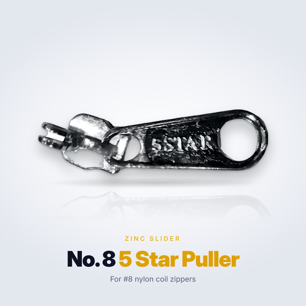 No. 8 zinc alloy slider, 5 Star Puller