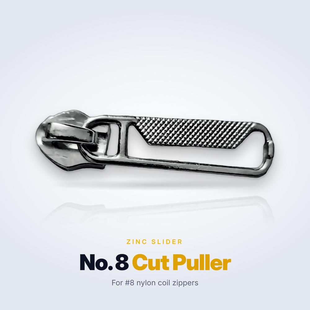 No. 8 zinc alloy slider with cut puller