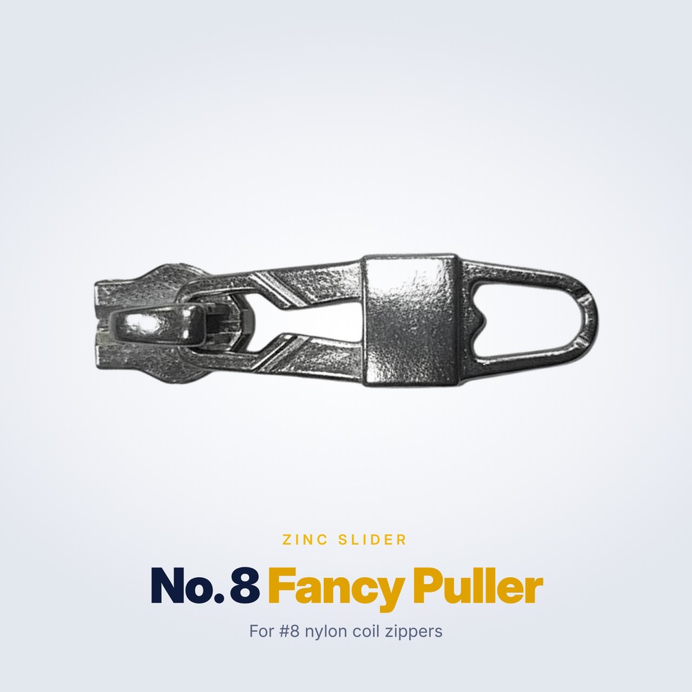 No. 8 zinc alloy slider with fancy puller